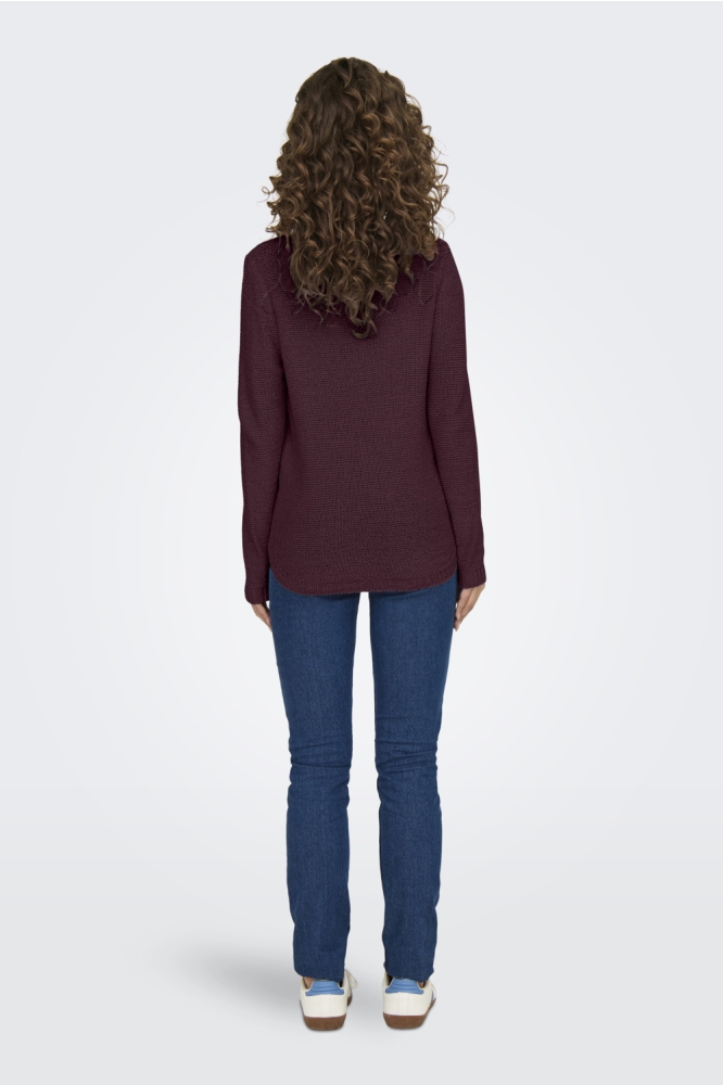 ONLGEENA XO L/S PULLOVER KNT NOOS 15113356 CABERNET